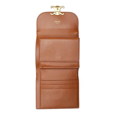 Pre-owned Celine Macadam Black Brown Pvc Leather Wallet (tri-fold) () In Multi