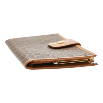 Pre-owned Celine Macadam Brown Pvc Leather Long Wallet (bi-fold) ()