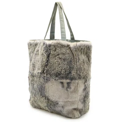 Pre-owned Chanel Beige Gray Lapin Suede Pouch Tote Bag ()