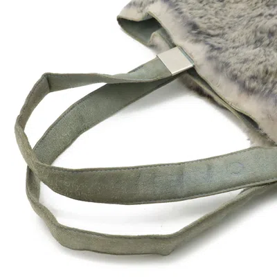Pre-owned Chanel Beige Gray Lapin Suede Pouch Tote Bag ()