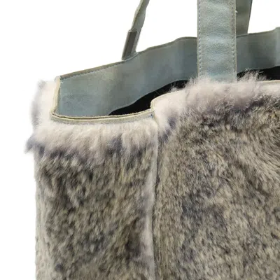 Pre-owned Chanel Beige Gray Lapin Suede Pouch Tote Bag ()