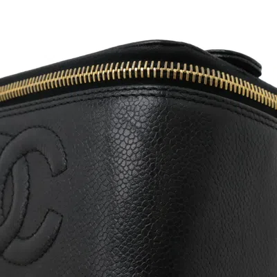 Pre-owned Chanel Black Grained Calfskin Pouch Vanity Bag ()