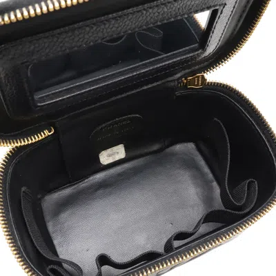 Pre-owned Chanel Black Grained Calfskin Pouch Vanity Bag ()