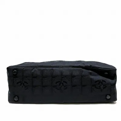 Pre-owned Chanel Black Nylon Leather Boston Bag Handbag ()