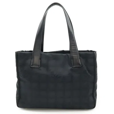 Pre-owned Chanel Black Nylon Leather Shoulder Bag Tote Bag ()