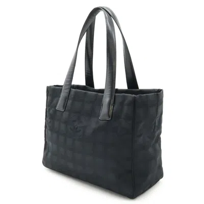 Pre-owned Chanel Black Nylon Leather Shoulder Bag Tote Bag ()