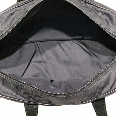 Pre-owned Chanel Black Nylon Leather Boston Bag Handbag ()