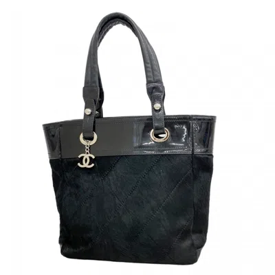 Pre-owned Chanel Black Patent Leather Leather Tote Bag ()