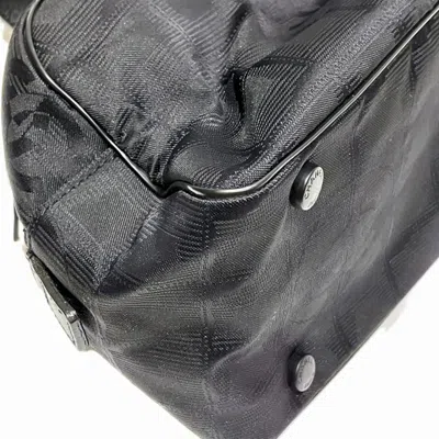 Pre-owned Chanel Black Nylon Leather Boston Bag Handbag ()