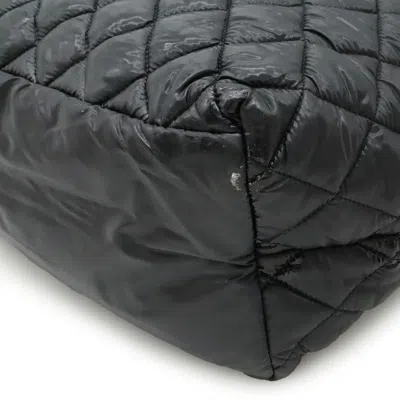 Pre-owned Chanel Black Nylon Leather Handbag Tote Bag ()