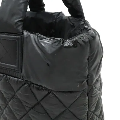 Pre-owned Chanel Black Nylon Leather Handbag Tote Bag ()