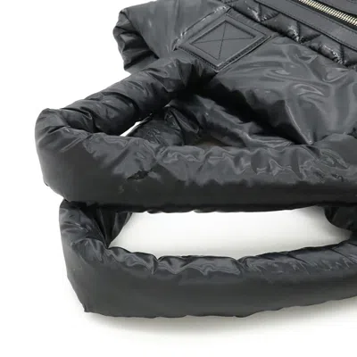 Pre-owned Chanel Black Nylon Leather Handbag Tote Bag ()