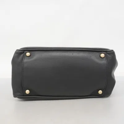 Pre-owned Chanel Black White Leather Tote Bag () In Multi