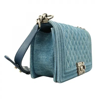 Pre-owned Chanel Blue Denim Shoulder Bag ()