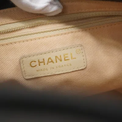 Pre-owned Chanel Black White Leather Tote Bag () In Multi