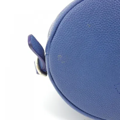 Pre-owned Chanel Blue Grained Calfskin Backpack ()
