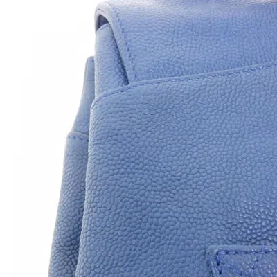 Pre-owned Chanel Blue Grained Calfskin Backpack ()