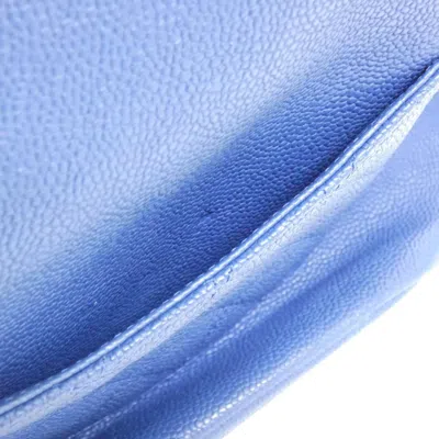 Pre-owned Chanel Blue Grained Calfskin Backpack ()