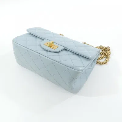 Pre-owned Chanel Light Blue Leather Shoulder Bag ()
