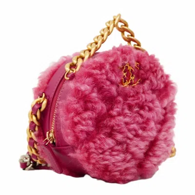 Pre-owned Chanel Pink Fur Shoulder Bag ()