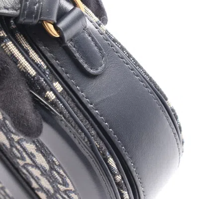 Pre-owned Dior Christian  Beige Navy Canvas Leather Shoulder Bag () In Multi
