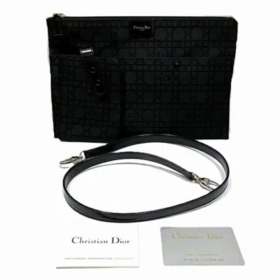 Pre-owned Dior Christian  Black Canvas Pouch Shoulder Bag Tote Bag ()