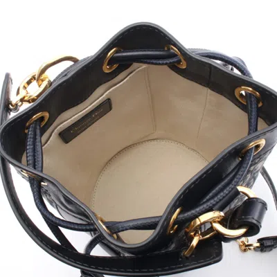 Pre-owned Dior Christian  Gray Navy Canvas Leather Backpack () In Multi