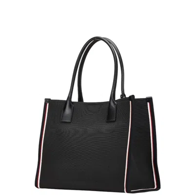 Pre-owned Christian Louboutin Black Red Color White Nylon Leather Tote Bag () In Multi