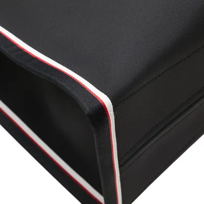 Pre-owned Christian Louboutin Black Red Color White Nylon Leather Tote Bag () In Multi