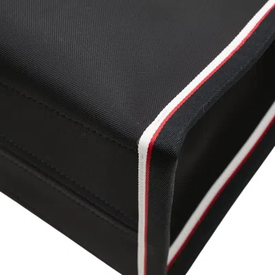 Pre-owned Christian Louboutin Black Red Color White Nylon Leather Tote Bag () In Multi