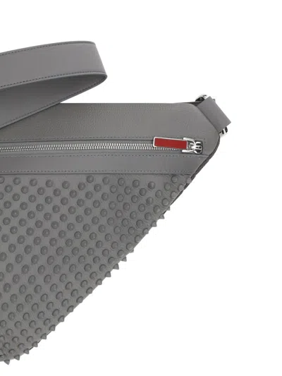 Christian Louboutin Men Funky Leather Crossbody Pack In Gray