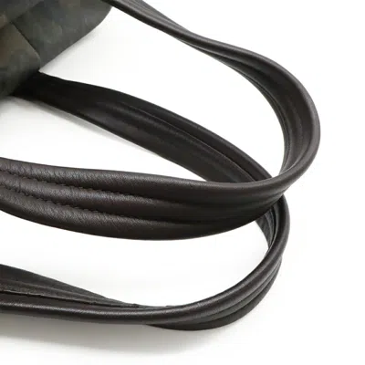 Pre-owned Coach Camouflage Dark Brown Green Multi-color Pvc Leather Boston Bag Shoulder Bag ()