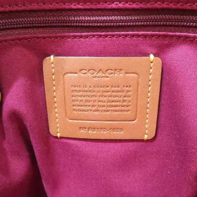 Pre-owned Coach Signature Brown Signature Line Backpack ()
