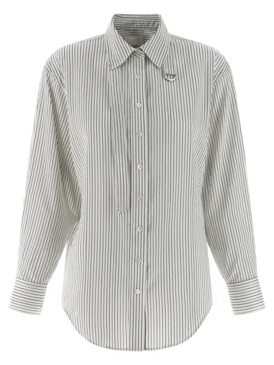 Isabel Marant Striped Long Sleeve Shirt With Adjustable Tie In Multi