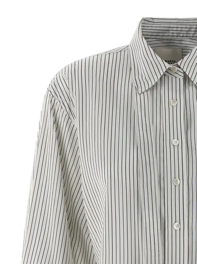 Isabel Marant Striped Long Sleeve Shirt With Adjustable Tie In Multi