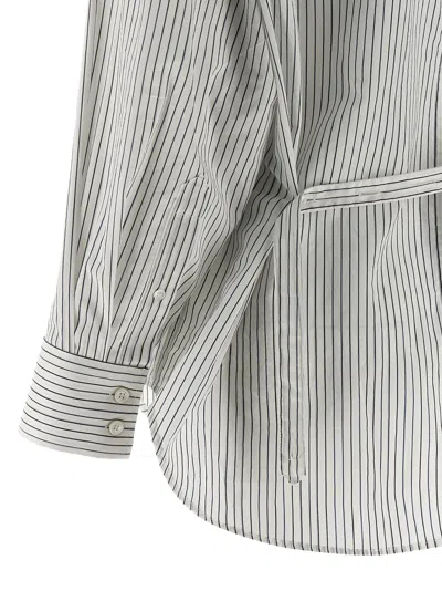 Isabel Marant Striped Long Sleeve Shirt With Adjustable Tie In Multi