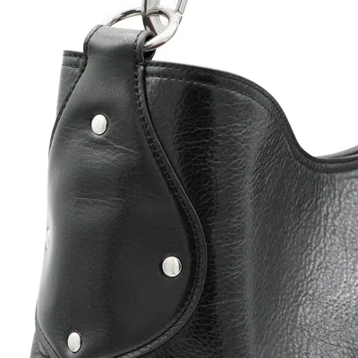 Mulberry Textured Shoulder Bag Metal Hardware In Black