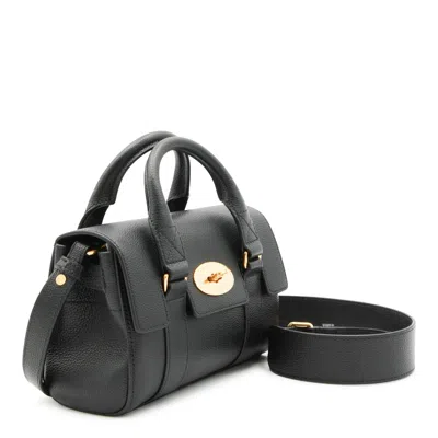 Mulberry Structured Leather Cross-body Bag Top Handle In Black