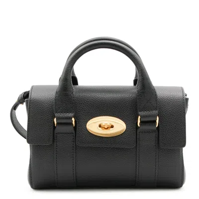 Mulberry Structured Leather Cross-body Bag Top Handle In Black