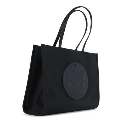 Tory Burch Black Tote With Circular Logo And Functional Design In Black