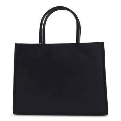 Tory Burch Black Tote With Circular Logo And Functional Design In Black