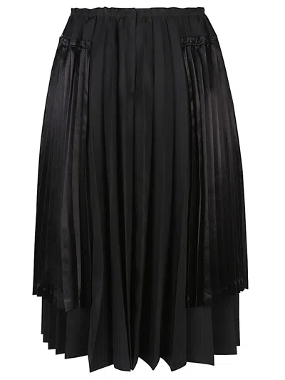 Comme Des Garçons Comme Des Garcons Pleated Midi Skirt In Black