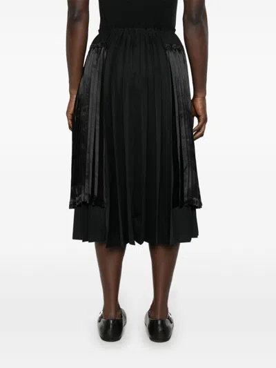 Comme Des Garçons Comme Des Garcons Pleated Midi Skirt In Black