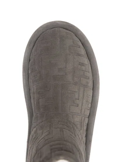 Fendi 25mm Apres Chic Embossed-ff Boots In Gray