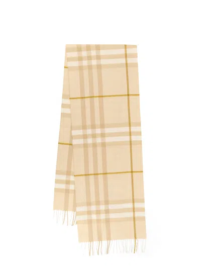 Burberry Check Cashmere Scarf In Neutral