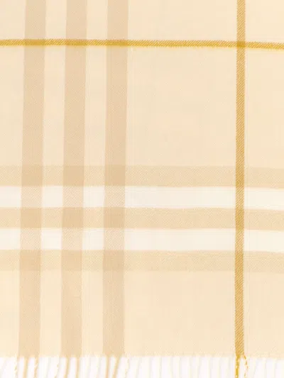 Burberry Check Cashmere Scarf In Neutral