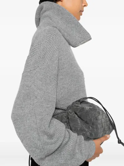 Sportmax Grey Zip-up Cardigan In Wool And Cashmere In Gray