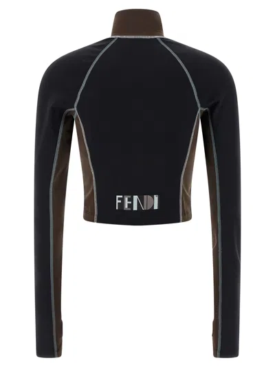 Fendi Color Block Tops Multicolor In Black