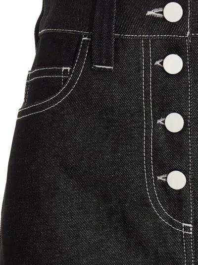Sunnei Denim Skirt With Contrast Stitching In Black
