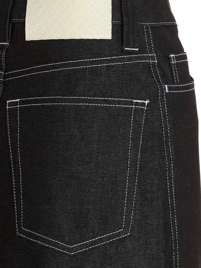 Sunnei Denim Skirt With Contrast Stitching In Black